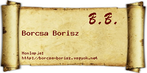 Borcsa Borisz névjegykártya